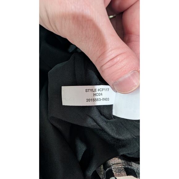 J Crew Womens Metallic Shiny Gingham Puff Sleeve Top Sz XS Ruffle NWT Futuristic - Picture 7 of 7